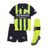 Echipament fotbal Manchester City John Stones #5 Tricou Deplasare 2024-25 pentru copii maneca scurta (+ Pantaloni scurti)